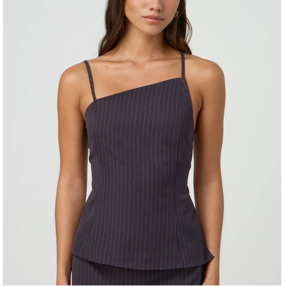 Glassons Black Camisole Backless Pinstripe Classy Cleangirl  Top